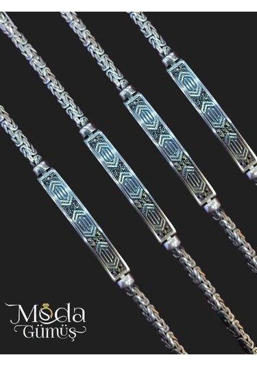 Modagümüşevi Margazit Taşlı Gümüş Erkek Kral Bileklik