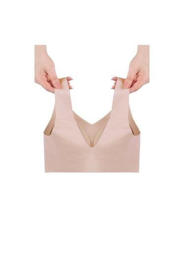 Balensiz Lazer Dikişsiz Çıkarılabilir Pedli Kalın Askılı Görünmez Sütyen Ten