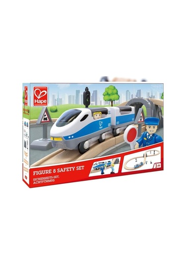 Ahşap Yolcu Treni Seti Oyuncak 26 Parça