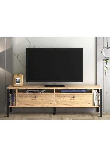 Wood'N Love Luna 160 Cm Tv Ünitesi - Atlantik Çam / Siyah