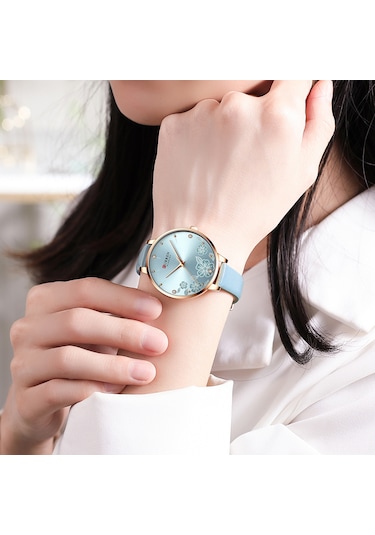 Leezsing Curren 9068 Kadın Klasik Kuvars Saat, 3atm Su Geçirmez Deri Kayış, Günlük Kullanım İçin Şık Ve Rahat Çok Renkli