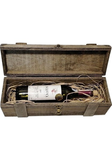 Ahşap Şarap Şişesi Sunum Ve Hediye Kutusu