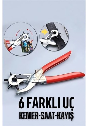 Modacar Kemer Delici Pense 6 Uçlu Saat Kayış Kemer Delme Pensesi