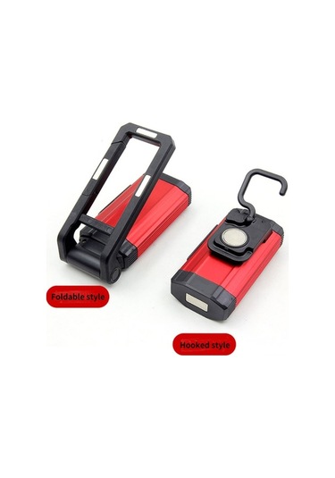 Opulentliving Çok Fonksiyonlu Usb Şarjlı Cob Led Çalışma Lambası - Katlanır Ve Askılı Siyah Siyah