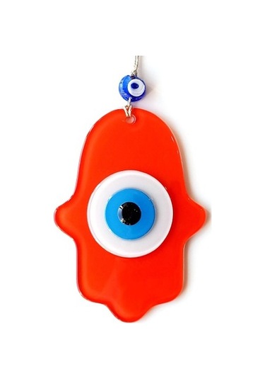 Nazar Boncuklu Turuncu Fatma Ana Bereket Eli Cam Duvar Süsü 02-10mm 5yards