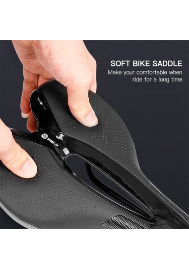 Tenfowee Mountain Bike Yumuşak Jil Saddle, Led Fenerli, Karbon Fiber Dayanaklı, Spor Bisikletleri İçin Oturak, Ergonomik Tasarım Siyah