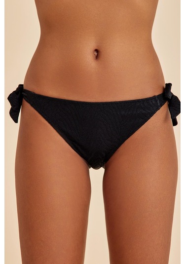 Bali Siyah Yandan Bağlamalı Bikini Alt Siyah