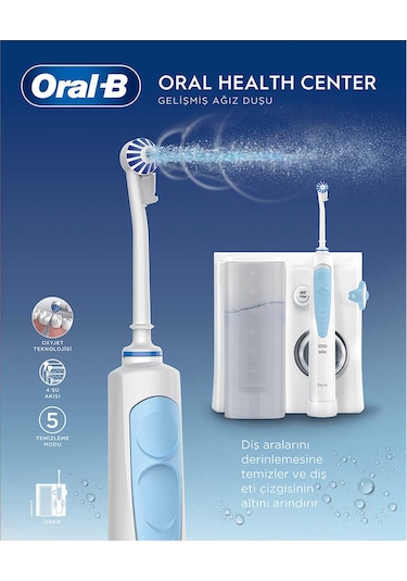 Oral-B Ağız Sağlığı Merkezi Ağız Duşu + Oxyjet Başlığı + Waterjet Başlığı