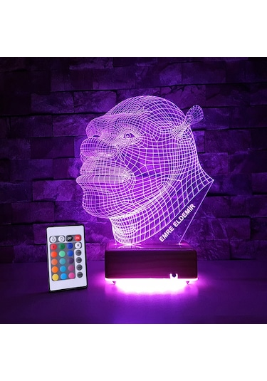 Doğum Günü Hediyesi Isimli Lamba Kahraman Shrek Gece Lambası