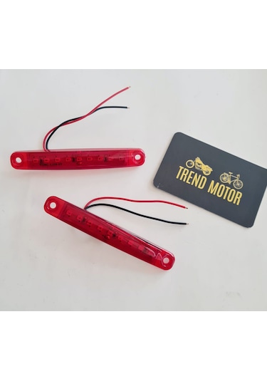 12V 9 Led Reflektör Kırmızı (2 ADET) Motosiklet - Vida Bağlantılı