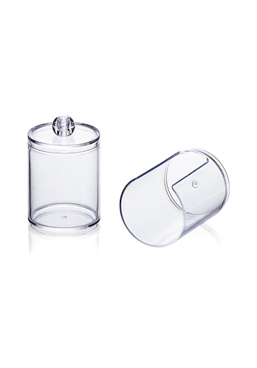 Neevoyu Akrilik Transparan Çift Katlı Kosmetik Saklama Kutusu - Dudak Ruj, Pamuk Yastık Ve Q-tip İçin Uzunluk: 104 Karakter Diğer