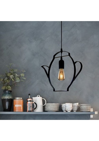 Bundera Çaycı Sarkıt Avize Ferforje Çaydanlık Metal Demlik Avize