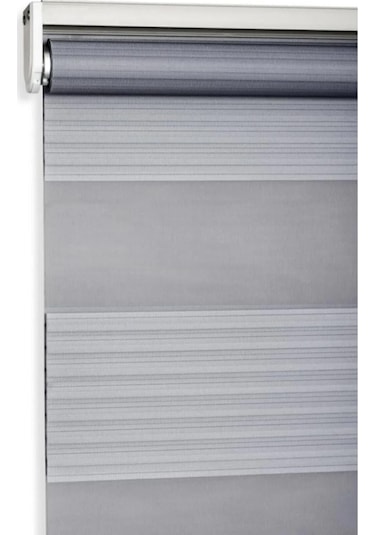 Kidmex Ithal Gri Plisei Zebra Stor Perde Oygusuz