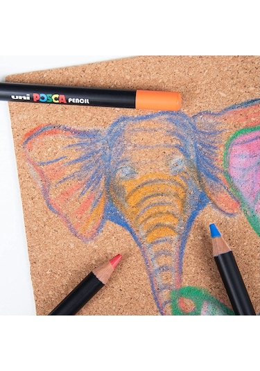 Uni-ball Posca Pencıl Boya Kalemi Yeşil Çok Renkli
