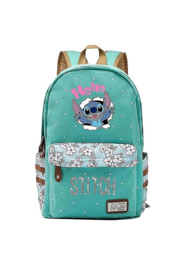 Ganzhoushop Kawaii Stitch Erkek Kız Çocuk Okul Kitap Çantaları Kadın Sırt Çantası Gençler Okul Çantaları - Canvas Seyahat Dizüstü Bilgisayar Sırt Çantasıyeşil Çok Renkli