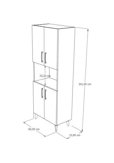 Hobbie Mikrodalga Mutfak Dolabı Antrasit Antrasit