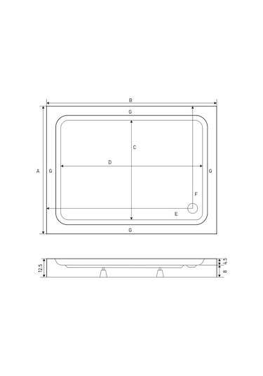 Shower 70X90 Dikdörtgen Monoblok Duş Teknesi