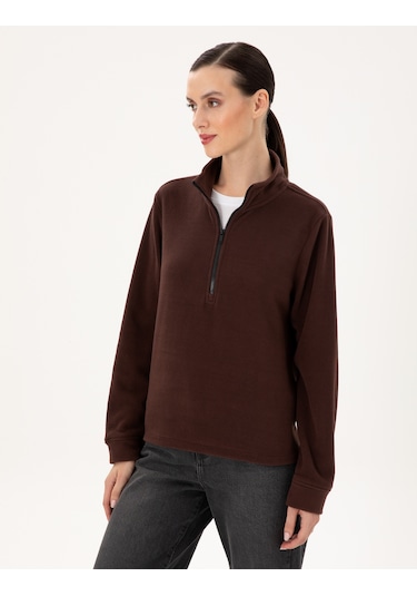 Pierre Cardin Kadın Kahverengi Sweatshirt 50300846-vr029 Kahverengi