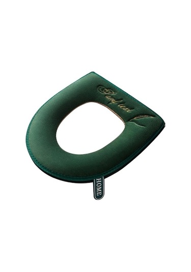 Novahub Yeşil Evrensel Klozet Kapağı Kış Sıcak Yumuşak Wc Mat Banyo Yıkanabilir Çıkarılabilir Fermuar Çevirme Lidhandle Su Geçirmez Ev Yeşil