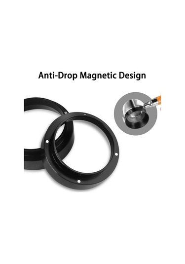 Wezone Alüminyum Kahve Tozu Tutucu Halka - 51mm Gümüş, Uçuşan Tozu Önler, Manyetik Tutucu, Espresso Makinesi İçin Diğer