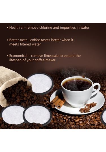 Geeroyoo 12'li Yedek Kahve Makinesi Su Filtresi - Çoğu Makine İçin Evrensel Uyumlu Dayanıklı Aksesuar Beyaz