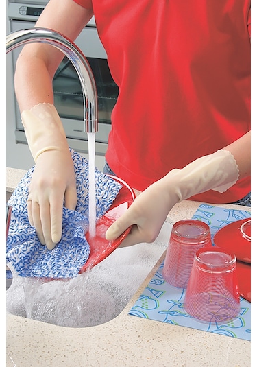 Vileda 12 Paket Sensitive Orta Boy Bulaşık Eldiveni No:8