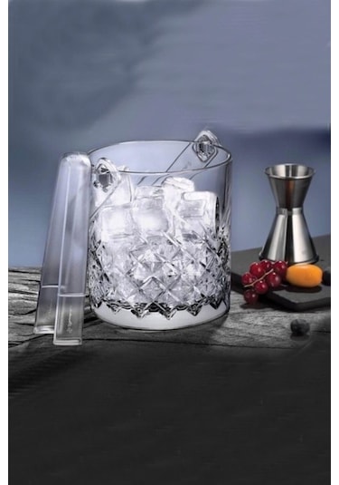 Paşabahçe Timeless Buz Kovası  + Maşa 1000 Cc 530068 Şeffaf