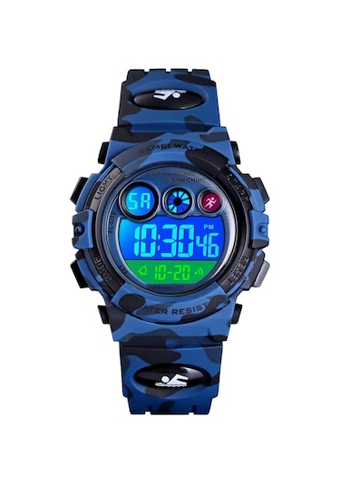 Çocuklar İçin Dijital Spor Saati Erkek Kız Çocuk Su Geçirmez Elektronik Çok Fonksiyonlu Günlük Açık Hava Saatleri 7 Renkli Led Işıklı Alarm D Diğer