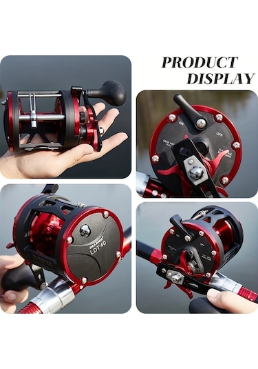 Motion003 Bıllıngs Trolling Davul Balikçilik Makinesi Kirmizi Sol El Ld40 3.8:1 Disli Orani 15kg Cekis 3 1 Rulo Rulmanlar Sol Sag El Secenekli Tuzlu Tatlisu Balikcilik Makinesi