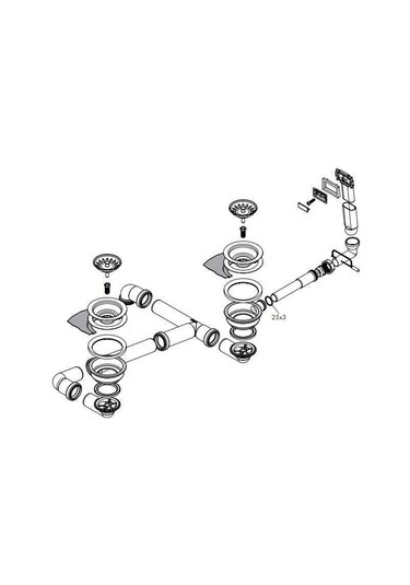 Hansgrohe S510-F635 Ankastre Granit Eviye 180/450 Beton Grisi + Manuel Gider Gri