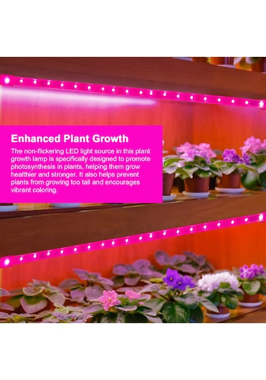 Xindoker Bitki Büyüme Işığı Şeridi - 4 Seviye Parlaklık, Usb Bağlantı, 30cm Pembe-mor Led Diğer