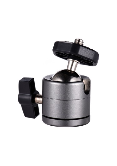 Geeroyoo Gri Alüminyum Mini Kafa, 360 Dönüşlü, 1/4" Vida, Fotoğraf Kamera Ve Kamkorder İçin Tripod Uyumlu Aksesuar