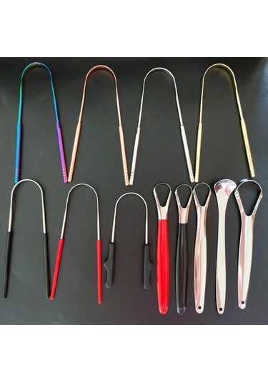 1 Dil Kazıyıcı Temizleyici Yetişkin Cerrahi Sınıf Kötü Nefes Ortadan Paslanmaz 1pc Gs16