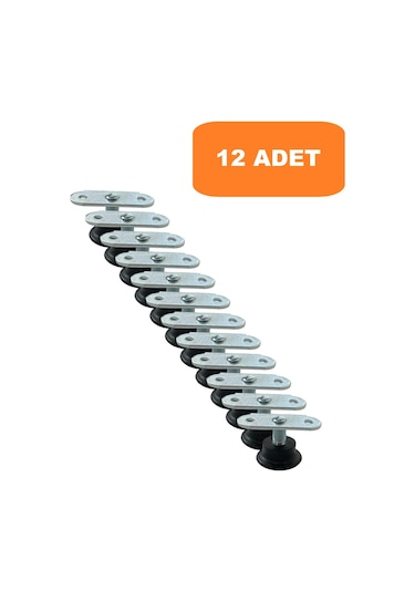 Homdep Masa Sandalye Dolap Sehpa Ayarlanabilir Yükseltme Ayağı M8 Siyah Rotil Ayak 12 Adet Siyah