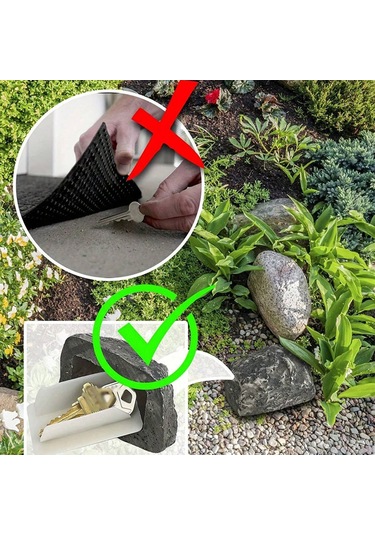Ximistore9 Dış Mekan Taş Desenli Anahtar Saklama Kutusu - Güvenli Bahçe Anahtar Saklayıcı Dekoratif Plastik Alet