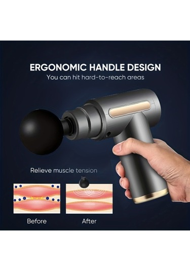 Güçlü Profesyonel Etki Spor Salonu Spor Kas Derin Doku Fasya Tabancası Boyun Sırt Kas Derin Titreşim Cep Masaj Tabancası Ofis Hediyesi İçin Uygun Siyah Çok Renkli