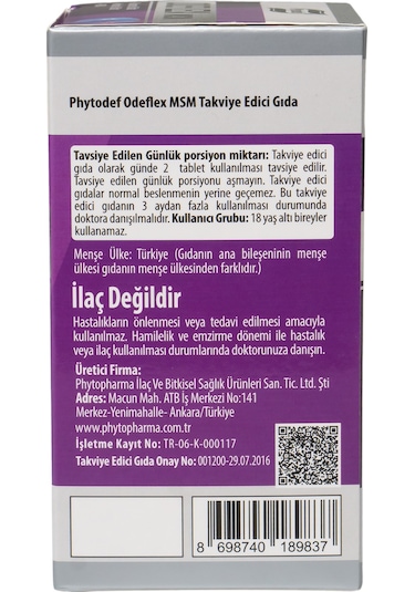 Phytodef Odeflex Msm Glukozamin Sülfat Kondroitin Sülfat 90 Kapsül