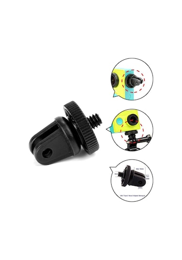 Gplus GP60 Aksiyon Kamera Bağlantı Adaptörü 1/4 İnç Vida Çevirici Siyah