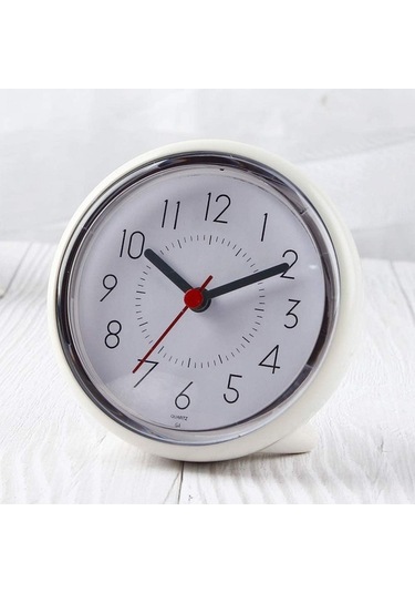 Primepickings Banyo Duvar Saati, Su Geçirmez Vantuz Sessiz Çalışmayan Saatler Masa Yatak Odası Ev Ofis Okul A
