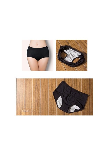 Siyah Sızdırmaz Adet Dönemi Külot Kadın İç Çamaşırı Fizyolojik Pantolon Pamuklu Dikişsiz Külot Siyah