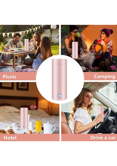 400 Ml Taşınabilir Elektrikli Seyahat Su Isıtıcısı, Çay, Kahve, Süt Ve Paslanmaz Çelik Su Isıtıcısı İçin 3'ü 1 Arada Elektrikli Isıtma Kupası Diğer