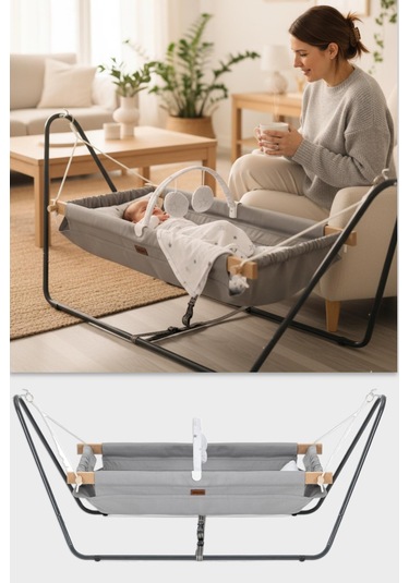 Wellgro Cozy Nest Hamak Beşik Gri, Anne Yanı Bebek Hamağı