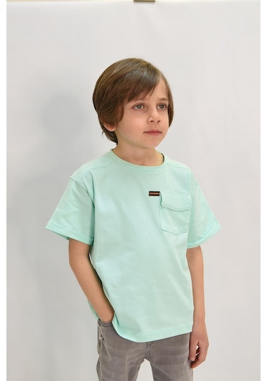 Luess Erkek Çocuk Somon Cepli Robalı Tshirt Mavi Luess Erkek Çocuk Somon Cepli Robalı Tshirt Mavi