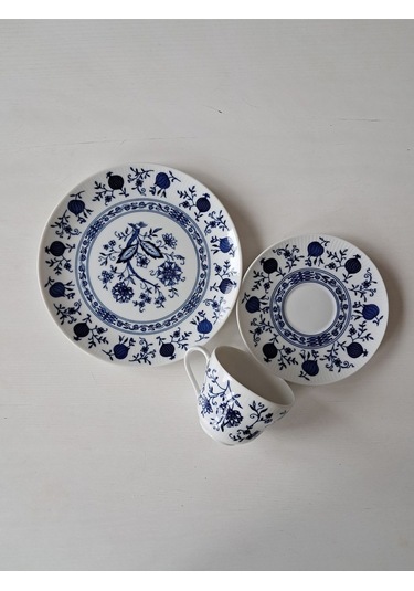 Seltman Weiden Bavaria Antika 3 Parça Çay Fincanı Lacivert Lacivert