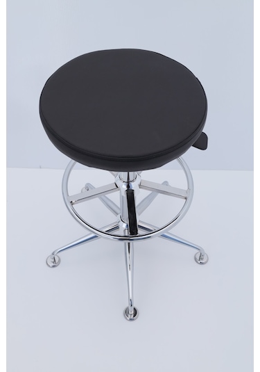 Bintaşmobilya Siyah Deri Yüksek Bar Taburesi