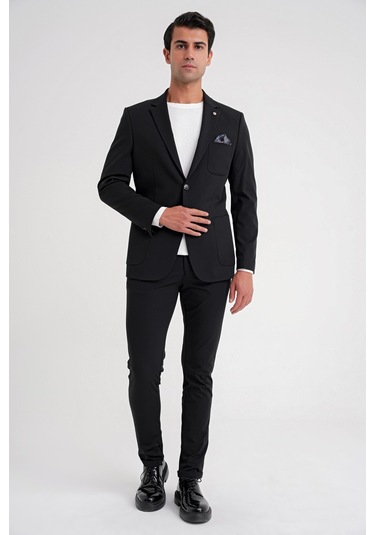 C 697 Ceket Regular Fit Siyah-1 Casual Siyah