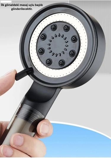 Masaj Başlı Filtreli Kireç Önleyici 5 Fonksiyon Duş Başlığı Siyah