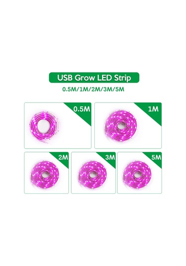 Led Grow Işık Tam Spektrum Usb Grow Işık Şeridi 1 M Mor