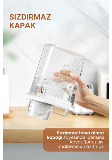 1 Adet Sızdırmaz Depolama Sıvı Toz Deterjan Saklama Kutu 1100 Ml