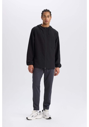 DeFactoFit Regular Fit Kapüşonlu File Astarlı Fermuarlı Mevsimlik Baharlık Mont D6179AX25SPBK81